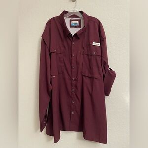 Magellan Fish Gear Aransas Pass Heather Windsor Wine Long Sleeve - Mens 4XL